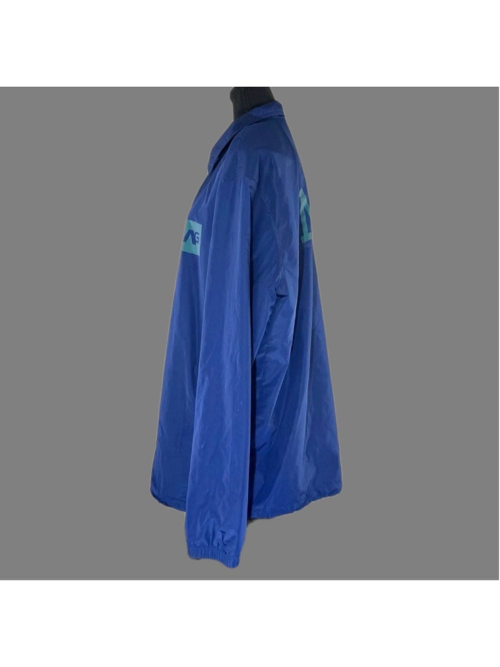 Analog Jacket Men XL Windbreaker Athleisure Y2K Burton AG Snap Streetwear Blue - Picture 3 of 16